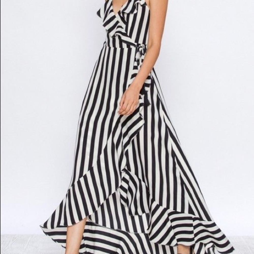 Flying Tomato Black and White Striped dress